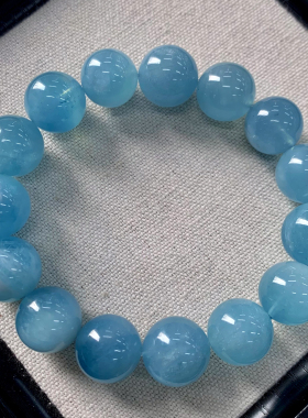 巴西冰透海蓝宝手链礼物情侣款女