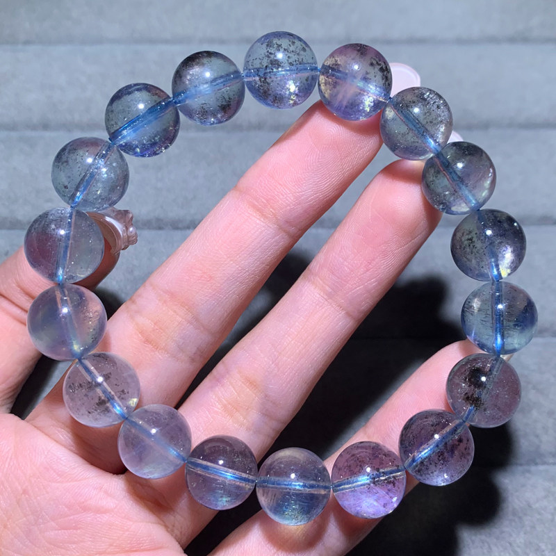 天然巴西星光海蓝宝单圈手串饰品