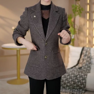 洋气修身 轻奢设计感短款 新款 外套2026春秋季 显瘦减龄宽松上衣 西装