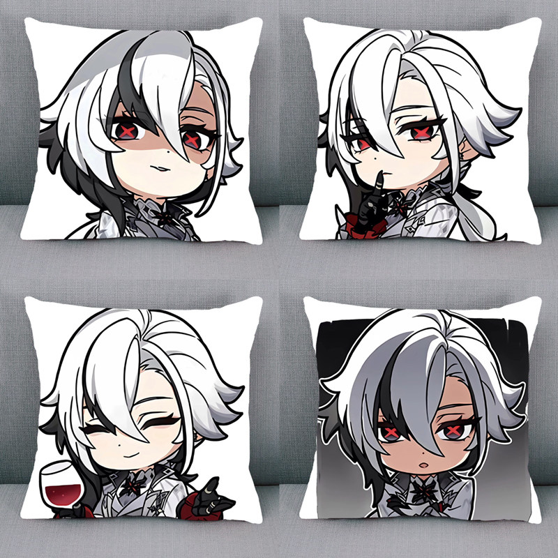 原神仆人阿蕾奇诺午睡枕办公室护腰靠背垫汽车腰靠靠垫卡通大抱枕