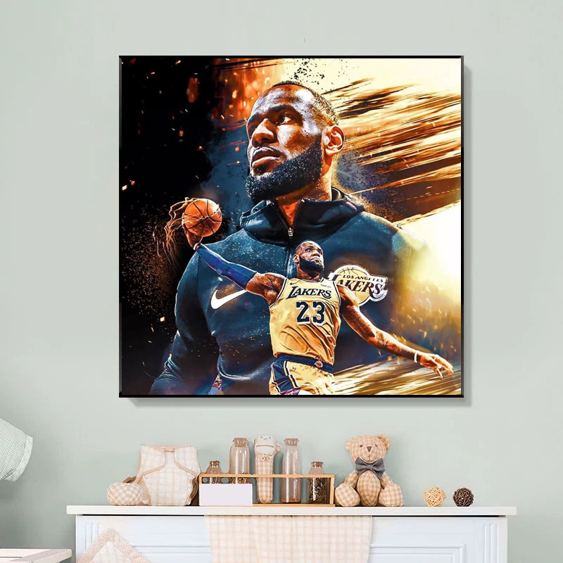 NBA科比詹姆斯库里欧文数字油画图片