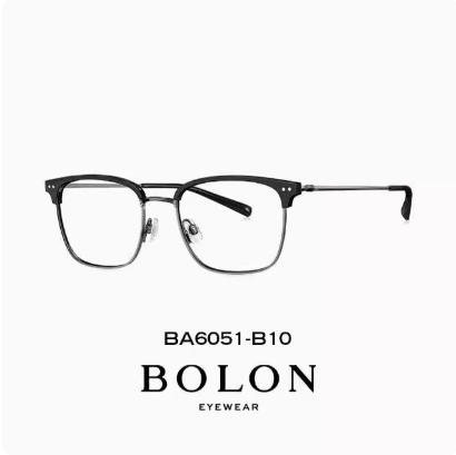 BOLON暴龙近视眼镜25新品BA6051钛材质镜框女商务眉框方形镜架男