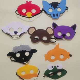 棕熊brown bear绘本不织布面具动物头饰英语绘本教具拓展游戏活动