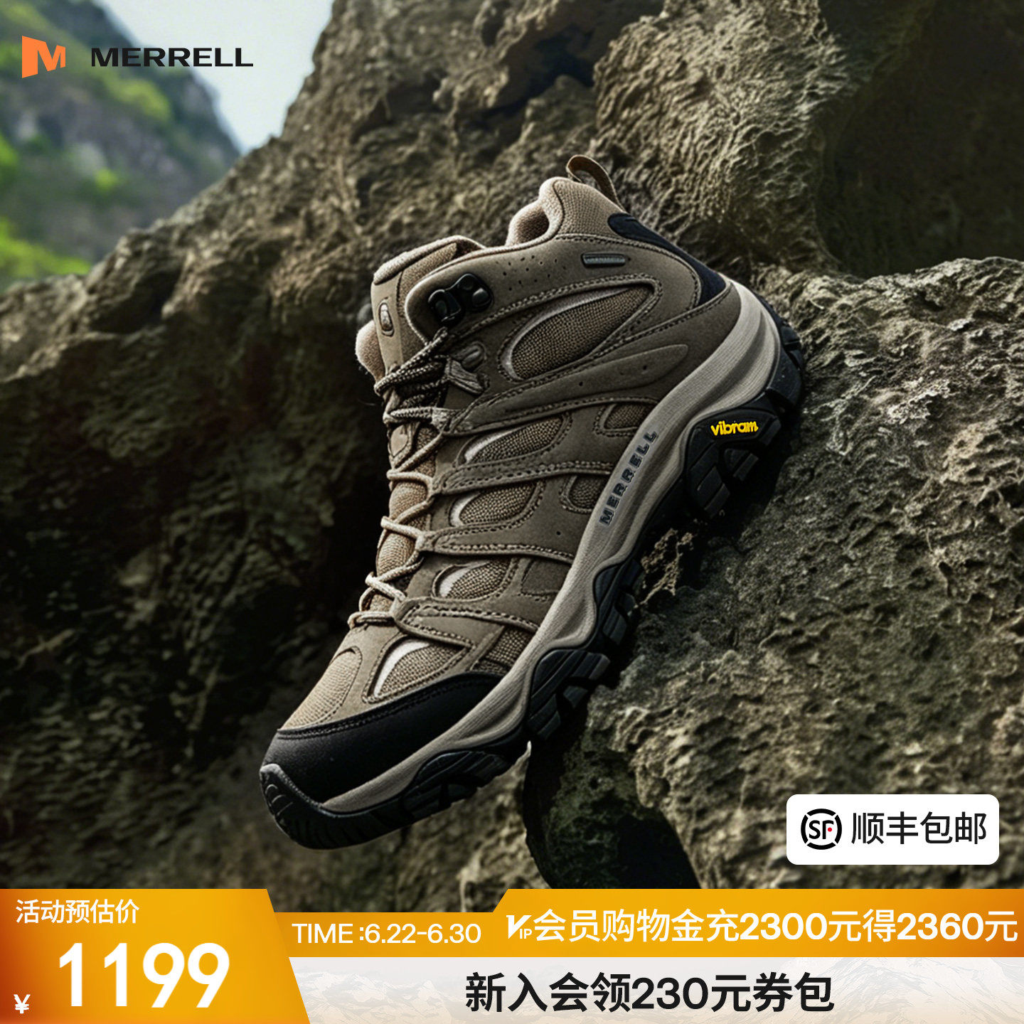 MERRELL迈乐MOAB3 GTX专业防水登山鞋女新品户外防滑中高帮徒步鞋