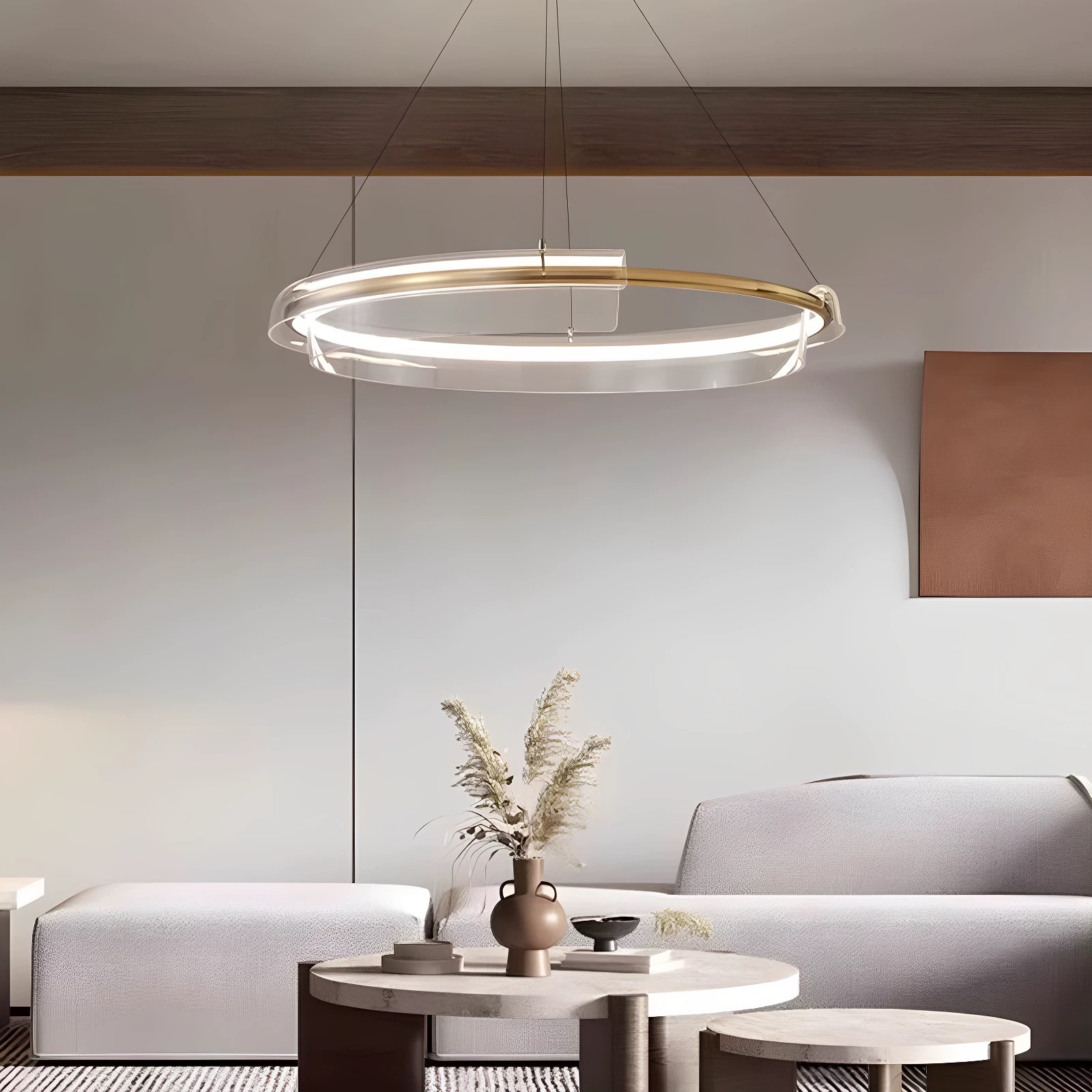 现代简约卧室房间时尚餐厅客厅圆形主灯设计师全光谱大厅吊灯