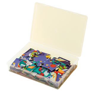 多功能桌面拼图收纳盒儿童拆装玩具整理盒家用证件文件透明收纳盒