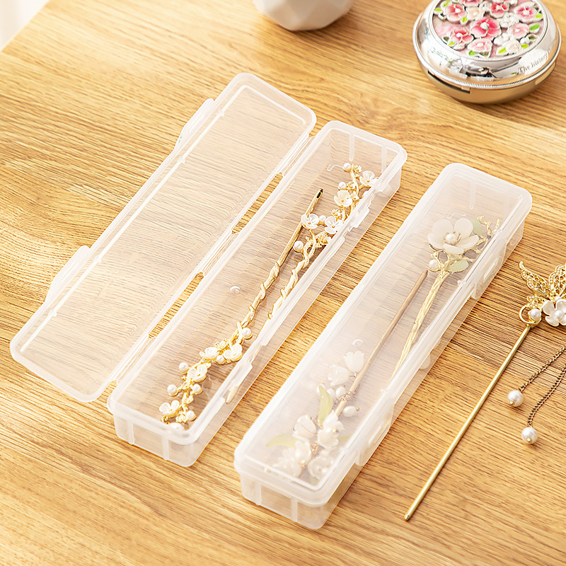 古风发簪收纳盒长方形透明式发叉首饰储存盒防尘式饰品发饰置物盒,收纳整理,首饰盒,淘宝优惠券,粉丝福利购,淘宝优惠卷