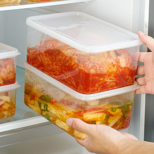 泡菜密封盒子咸菜腌菜罐辣白菜腌制食品级保鲜收纳盒带盖冰箱冷冻