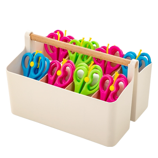 幼儿园收纳盒美工区材料剪刀放置架画室美术区域置物架分类筐盒子