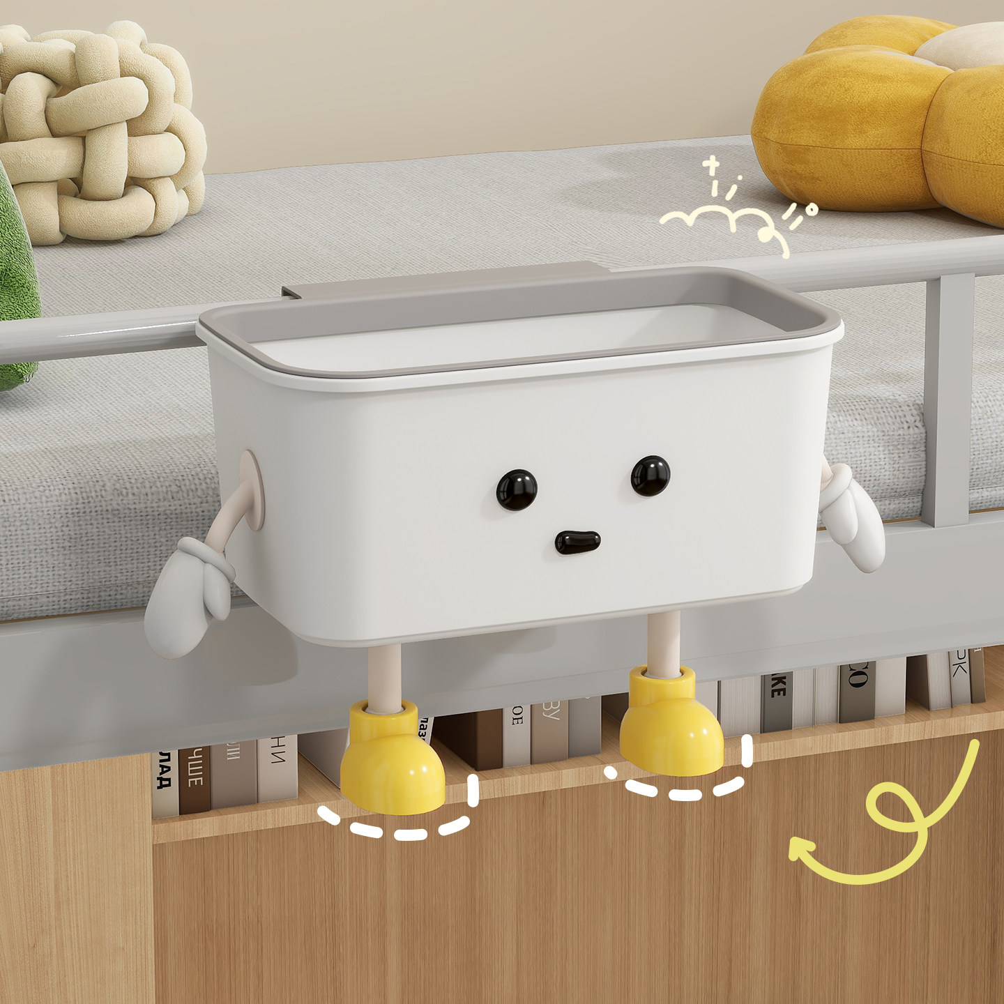 婴儿尿不湿床边挂篮围栏收纳盒子床头挂袋垃圾桶免打孔杂物收纳袋,婴童用品,尿布袋/床头挂袋,淘宝优惠券,粉丝福利购,淘宝优惠卷