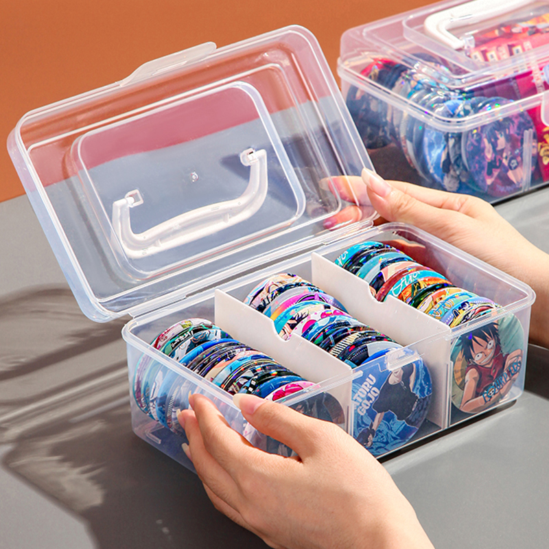 吧唧收纳盒提手分格谷子整理盒