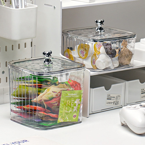 桌面收纳盒透明带盖杂物整理盒