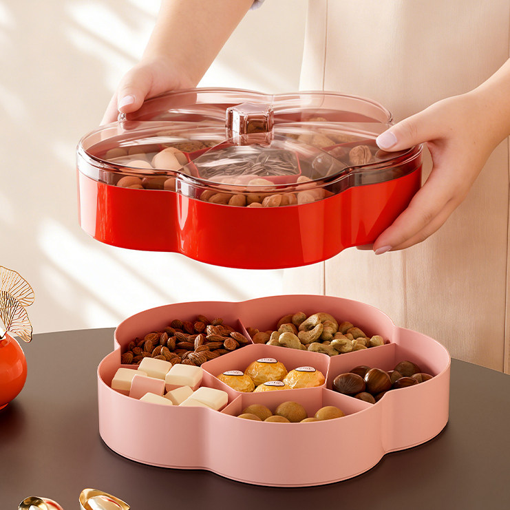 花形干果盒过年家用客厅坚果糖果盒结婚喜糖多层分格带盖零食果盘,餐饮具,果盆/果盘/果篮,淘宝优惠券,粉丝福利购,淘宝优惠卷