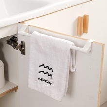 挂式毛巾架橱柜门单杆毛巾架厨房塑料抹布架浴室免打孔毛巾置物架