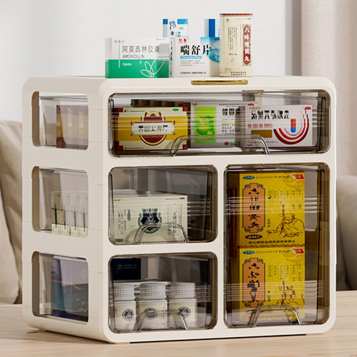药箱家庭装急救药品药物药盒收纳箱分格防尘防潮抽屉式多层医药箱