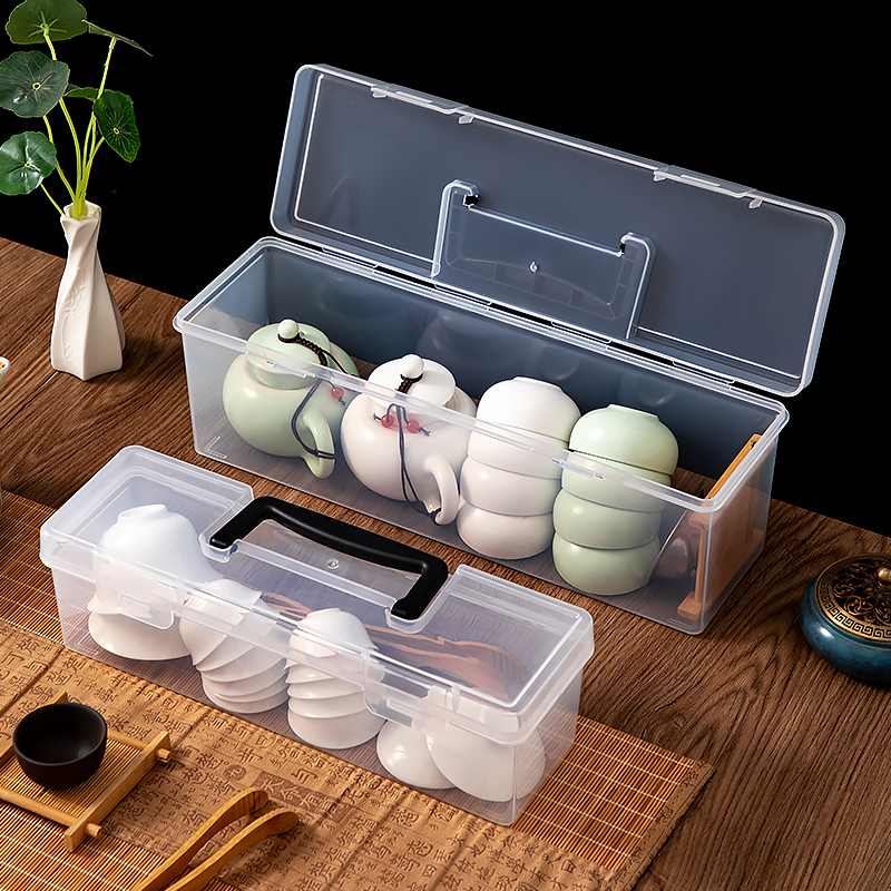 透明防尘桌面茶壶收纳盒家用带盖