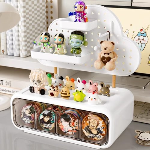 云朵吧唧收纳盒透明密封防潮