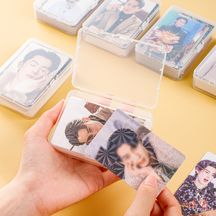 明星相片小卡咕卡收纳盒自印追星卡片收纳盒3寸拍立得照片塑料盒