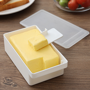 黄油切割储存盒冰箱带盖奶酪芝士收纳保鲜盒牛油切块器 日式