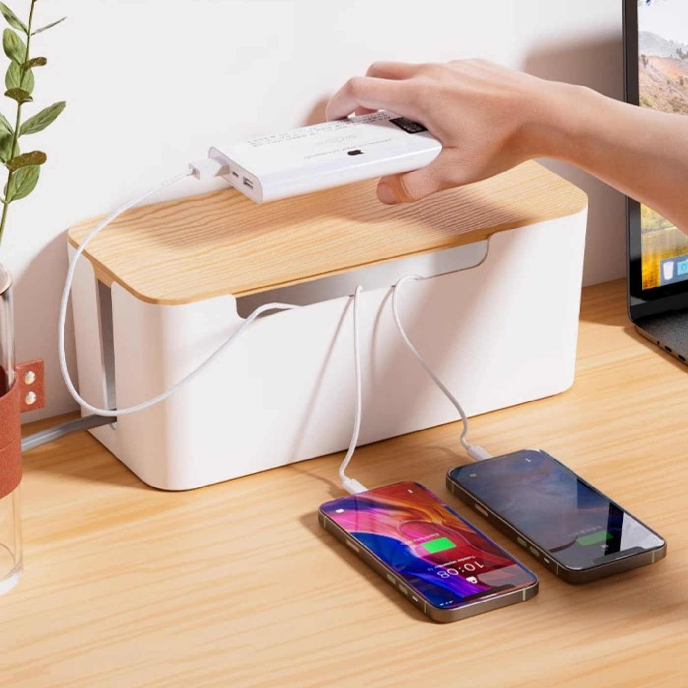 桌面多功能理线器数据线收纳盒