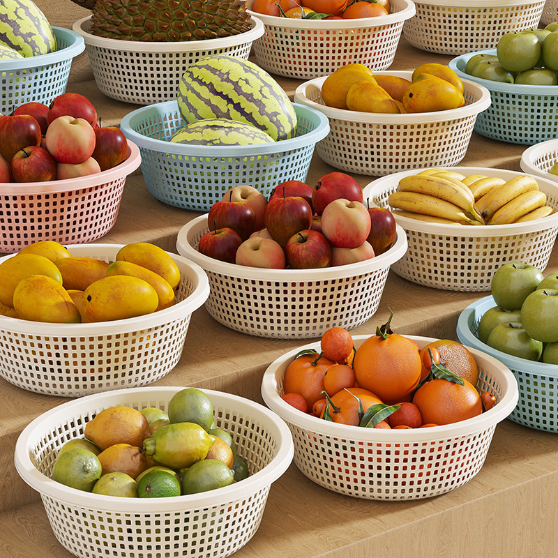 超市水果篮市场摆摊蔬果篮沥水篮加厚水果盆蔬菜篮商场洗菜篮果篮