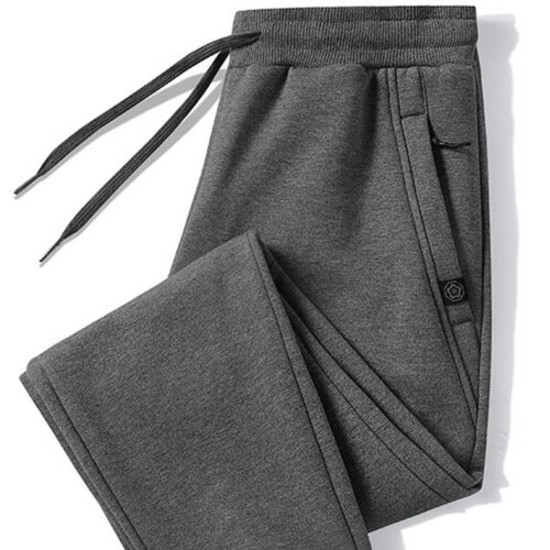 灰色卫裤男春秋季新款宽松直筒束脚裤纯棉男士运动裤休闲长裤子