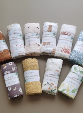 muslin竹棉纱布包巾婴儿包被宝宝抱被盖毯新生儿襁褓巾夏季浴巾