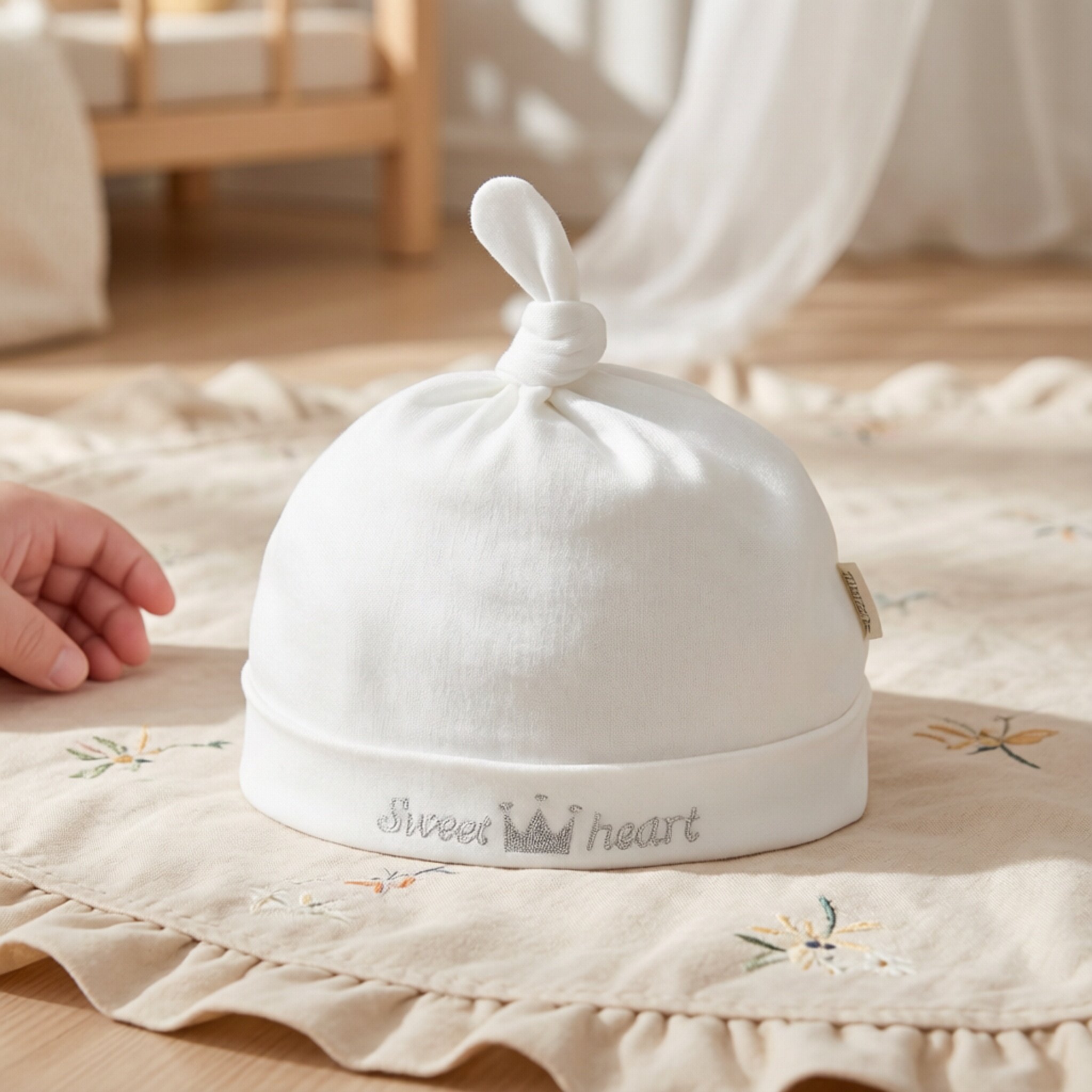 新生儿纯棉胎帽宝宝可爱囟门帽婴幼儿睡眠帽初生儿洋气帽子春夏季