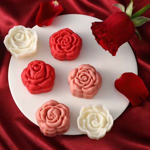 50g玫瑰4件套绿豆糕冰皮月饼模具