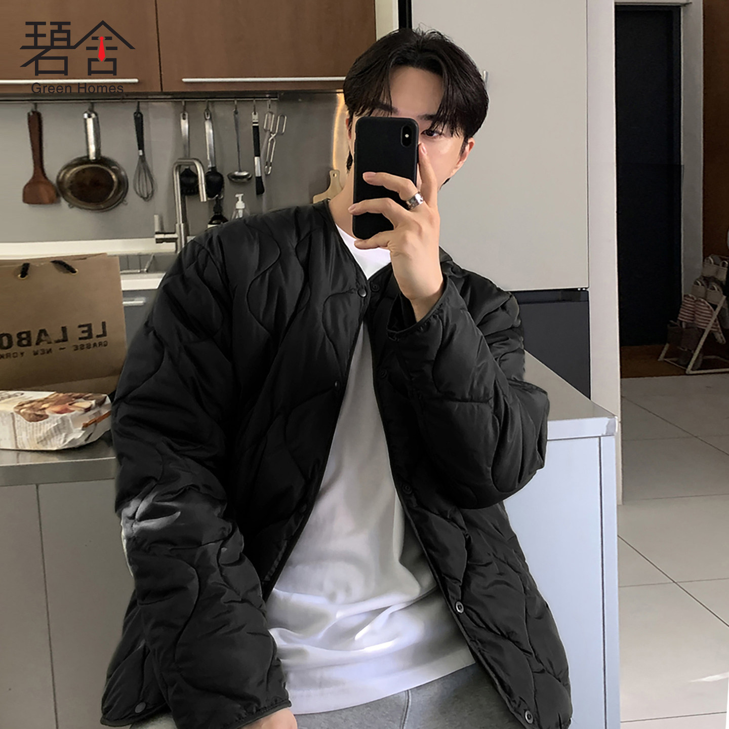 碧舍韩版男士时尚潮流葫芦绗缝棉衣宽松保暖外套休闲复古早春棉服,男装,棉衣,淘宝优惠券,粉丝福利购,淘宝优惠卷