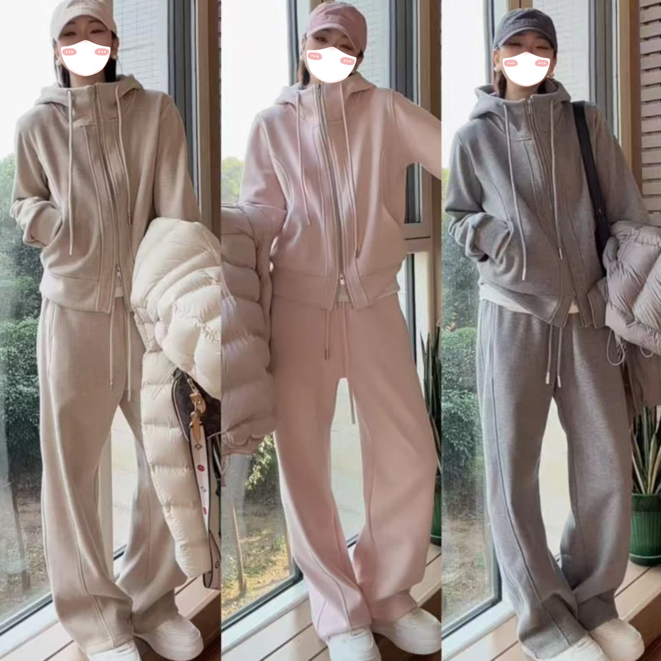 加绒加厚保暖休闲风连帽套装女2026冬季新款外套阔腿裤显瘦两件套,女装/女士精品,时尚套装,淘宝优惠券,粉丝福利购,淘宝优惠卷