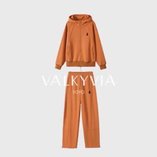 德绒加绒加厚休闲运动套装女2025冬季新款洋气时尚显瘦连帽两件套