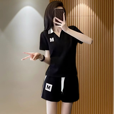 纯棉套装女2024夏季新款时尚韩版宽松显瘦洋气减龄休闲运动套装潮