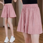裙2025夏季 胖MM短裤 新款 宽松高腰显瘦时尚 纯色大码 百搭休闲裤 女裤