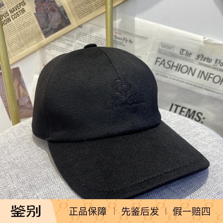 LOROPIANA圆顶棒球帽纯羊绒刺绣