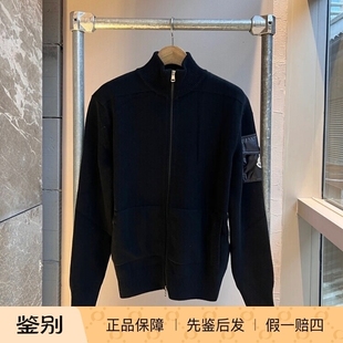 外套 袋徽标羊毛针织衫 9B00012 黑色袖 3XL现货Moncler盟可睐男士