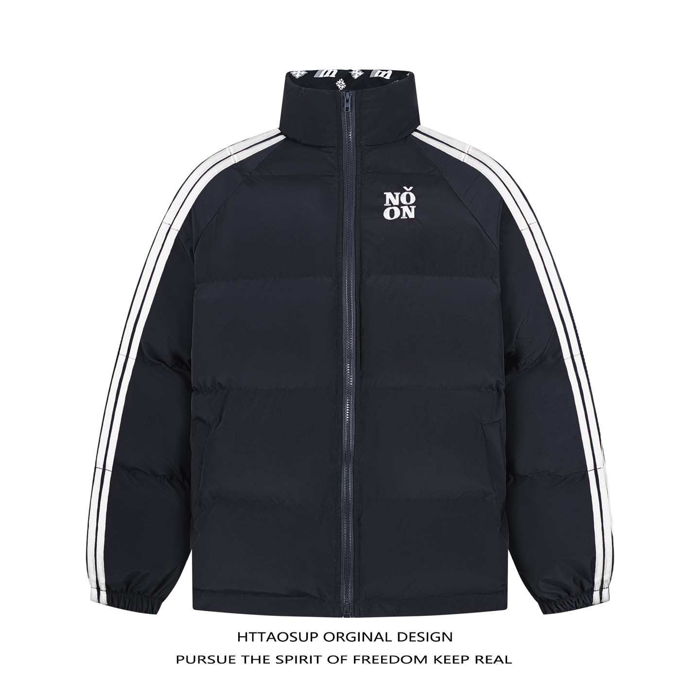 HTTAOSUP美式潮牌字母印花运动棉衣男冬季宽松三条杠条纹棉服外套,男装,棉衣,淘宝优惠券,粉丝福利购,淘宝优惠卷