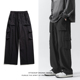男潮牌宽松阔腿百搭直筒休闲裤 HTTAOSUP复古日系纯色多口袋工装 裤
