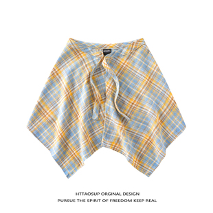 HTTAOSUP布腰带女屁帘下摆格子腰带配饰腰链配裙子叠穿神器腰封男