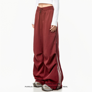 侧边拉链设计感休闲直筒裤 HTTAOSUP工装 街头阔腿运动裤 男女美式 裤