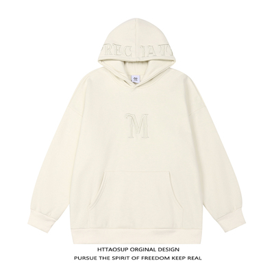 字母刺绣HTTAOSUP连帽卫衣摇粒绒