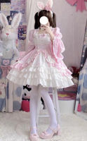 A Japanese lolita sweet nine-color team best friend, Komatsu Gao, a halter dress with detachable sleeves and a cabbage set thumbnail 8