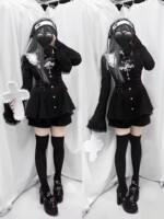 Sweetheart Meets Dark Leilei Girl Mass production Sweet and Cool four-color off-the-shoulder shirt + high-waisted skirt two-piece set thumbnail 5