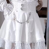 Japanese girlish mass-produced lace cape, detachable sleeve shirt, top, beaded chain skirt, subculture set thumbnail 4