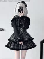Mass-produced lolita lace fringed cute chanel-style pearl knitted sweater skirt set for autumn and winter thumbnail 6