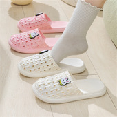 包头凉拖鞋 女士浴室室内外穿耐滑平底洞洞鞋 女透气防滑沙滩舒适