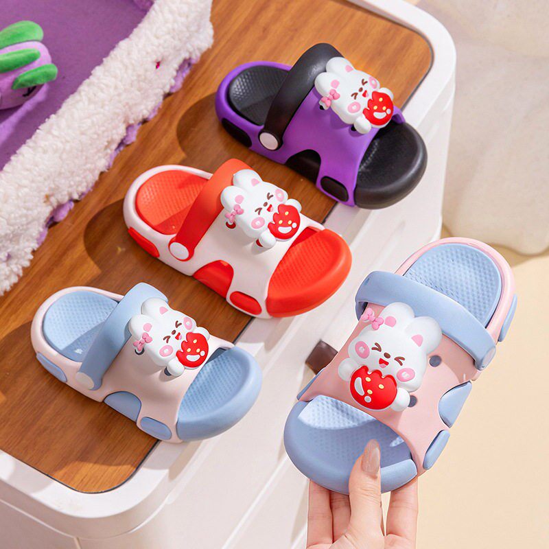 夏季新款儿童拖鞋双色可爱兔子凉拖鞋室内防滑男女孩一字拖鞋仙女