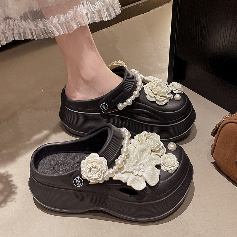 洞洞鞋女夏季新款仙气珍珠高级感图片