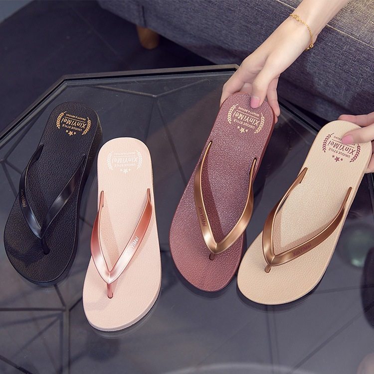 夏季夹脚凉拖鞋女士厚底坡跟人字夹趾防滑新款沙滩凉休闲外穿休闲,女鞋,人字拖,淘宝优惠券,粉丝福利购,淘宝优惠卷