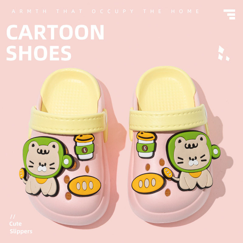 新款夏季儿童拖鞋女童卡通可爱户外穿洞洞鞋沙滩宝宝凉拖男童百搭